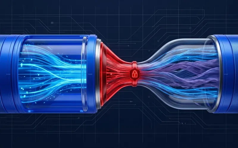 Abstract visualization of ISP throttling on a data pipe
