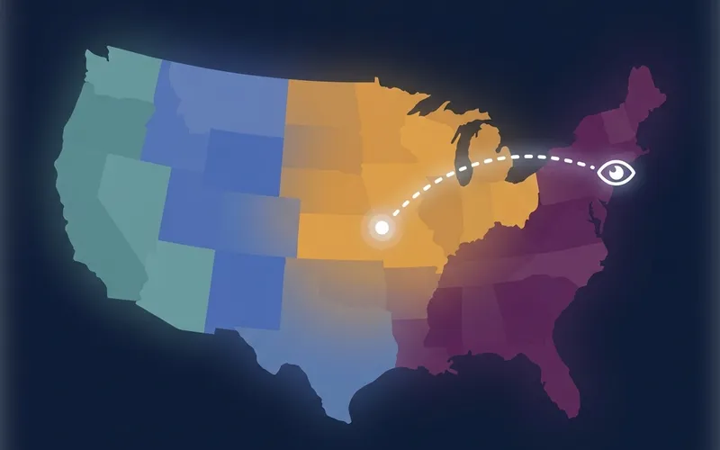 Map of the United States showing out-of-market blackout zones