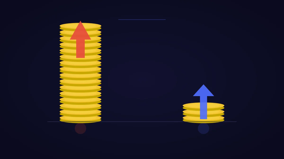 Pound coin stacks comparing Sky Sports annual cost versus Varodatic IPTV cost
